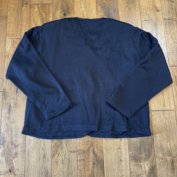 VTG Carole Little Cardigan Sweater Wool Blend Floral Beaded Embroidered Women L - Picture 5 of 5